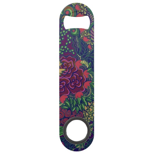 Dark Floral Print Speed Flasche Opener Speed Flaschenöffner (Vorderseite)