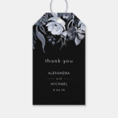 Dark Floral | Schwarze Aquarellfarben-Gastgeschenk Geschenkanhänger (Vorderseite)