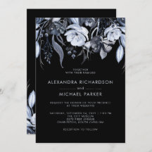 Dark Floral | Schwarze Wasserfarbenhochzeit