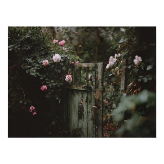 Dark Floral Secret Garden Door Poster (Vorderseite)