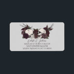 Dark Floral Skull Gray Wedding Return Address Adressaufkleber<br><div class="desc">This Dark Floral Skull Gray Wedding Return Address Label features hand-drawn skulls and romantic roses in rich burgundy and mauve tones, against an elegant soft gray background. Perfect for gothic weddings, dark romantic themes, Halloween weddings, and alternative bridal celebrations. Personalize with your names and address for a dramatic, cohesive finishing...</div>