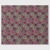 Dark Floral Spring Wrapping Paper Geschenkpapier (Flach)