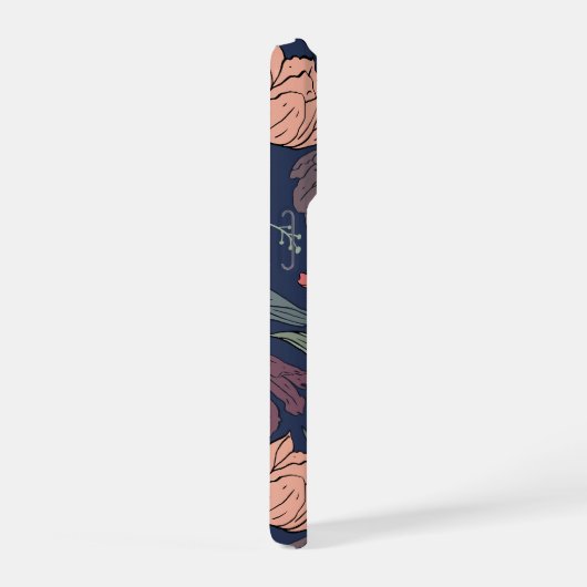 Dark Floral Tulip Pattern Phone Case iPhone Hülle (Rechte Seite)