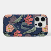 Dark Floral Tulip Pattern Phone Case iPhone Hülle (Rückseite (Horizontal))