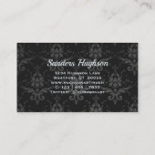 Dark Floral Vintag Goth Visitenkarte (Rückseite)