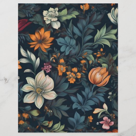 Dark Floral Vintag Stationary (Rückseite)