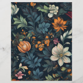 Dark Floral Vintag Stationary