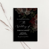 Dark Floral Wedding Einladung