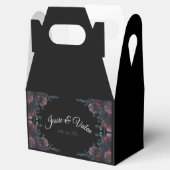 Dark Floral Wedding Gothic Black Elegant Geschenkschachtel (Geöffnet)
