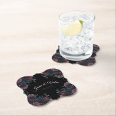 Dark Floral Wedding Gothic Black Elegant Untersetzer (Vor Ort)