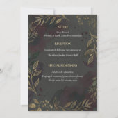 Dark-floral Wedding Invitation Einladung (Rückseite)