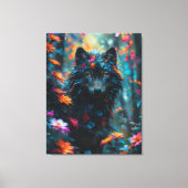 Dark Floral Wolf Leinwanddruck (Vorderseite)