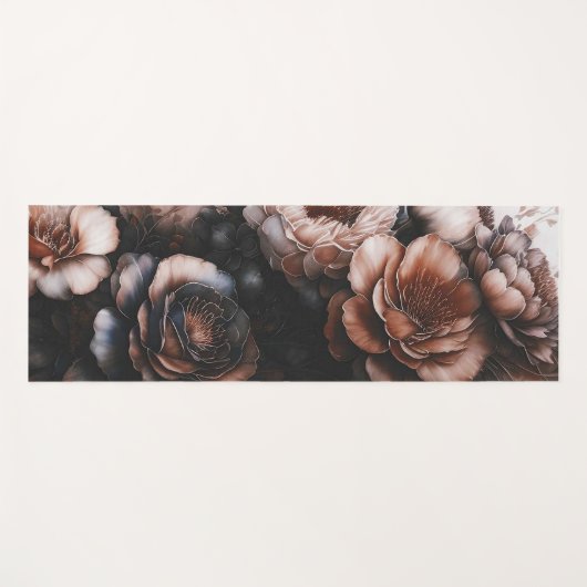 Dark Floral Yogamatte (Vorderseite (Horizontal))