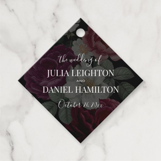 Dark Florals Geschenkanhänger (Vorderseite)