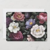 Dark Florals Moderne Brautdusche Einladung (Rückseite)