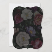 Dark Florals Moderne Hochzeitseinladung Einladung (Rückseite)