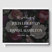 Dark Florals Moderne Hochzeitseinladung Gästebuch (Vorderseite)