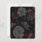 Dark Florals Moderne Note Card Mitteilungskarte (Rückseite)