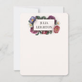 Dark Florals Moderne Note Card Mitteilungskarte (Vorderseite)