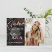 Dark Florals Moderner Abschluss Ankündigung (Stehend Vorderseite)