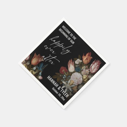 Dark Florals war glücklich, je nach Beginn Serviette (Ecke)