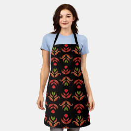 Dark Folk Art Floral Print gemütlich rustikale sch Schürze