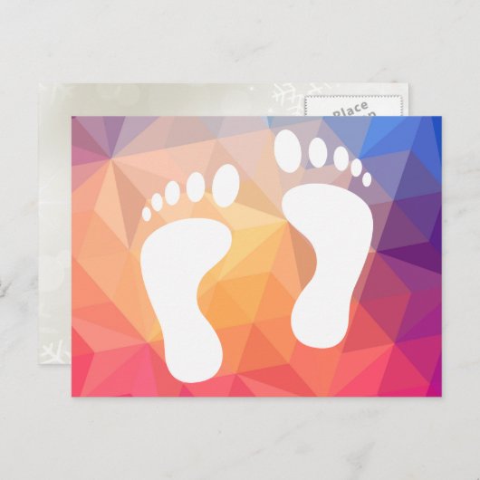 Dark Footprints Pictograph Postkarte (Vorne/Hinten)