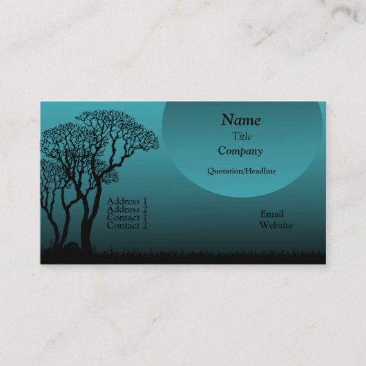 Dark Forest Business Card, Aquamarin Visitenkarte (Vorderseite)