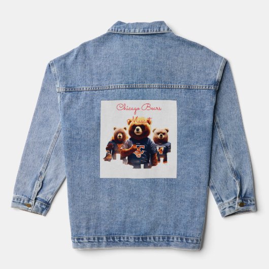Dark Forest Chicago Bears Maskottchen – Böser Foot Jeansjacke (Rückseite)