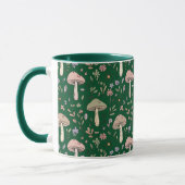 Dark Forest Emerald Fungi Seamless Pattern Moody Tasse (Links)