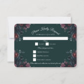 Dark Forest Green Elegant Wedding Maroon Mauve Einladung (Vorderseite)