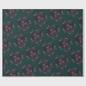 Dark Forest Green Elegant Wedding Maroon Mauve Geschenkpapier (Flach)