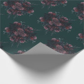 Dark Forest Green Elegant Wedding Maroon Mauve Geschenkpapier (Ecke)