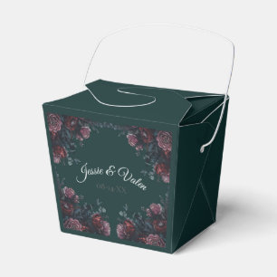Dark Forest Green Elegant Wedding Maroon Mauve Geschenkschachtel