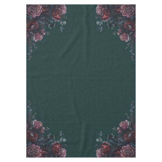 Dark Forest Green Elegant Wedding Maroon Mauve Tischdecke (Vorderseite)
