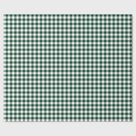 Dark Forest Green Gingham Karo Pattern Geschenkpapier (Flach)