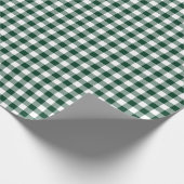 Dark Forest Green Gingham Karo Pattern Geschenkpapier (Ecke)