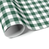 Dark Forest Green Gingham Karo Pattern Geschenkpapier (Rolleneckpunkt)