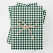 Dark Forest Green Gingham Karo Pattern Geschenkpapier Set (Beispiel)