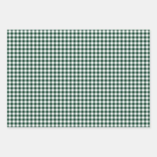 Dark Forest Green Gingham Karo Pattern Geschenkpapier Set (Vorderseite)