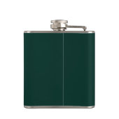Dark Forest Green Solid Color Background erhalten Flachmann (Rückseite)