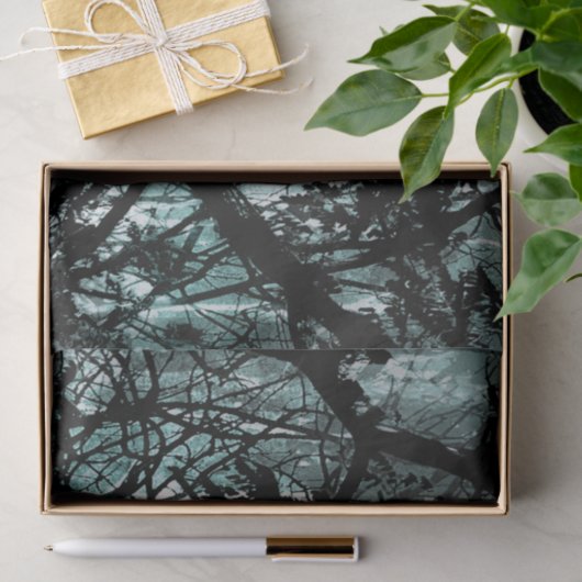 Dark Forest Landscape Illustration Seidenpapier (Geschenk)