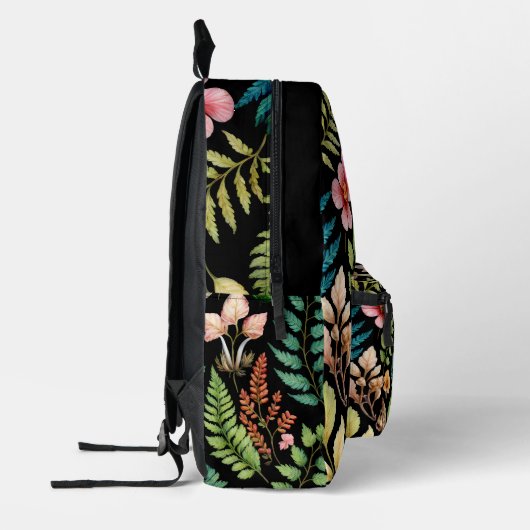 Dark Forest Mushroom Woodland Art Bedruckter Rucksack (Links)