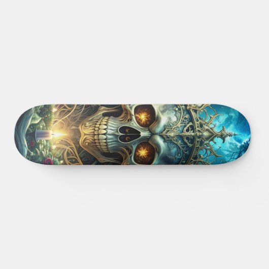 Dark Forest Skull Skateboard (Horizontal)