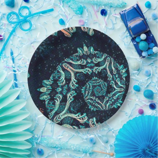 Dark Fraktal elegante Dinner Platte Pappteller (Party)