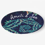 Dark Fraktal elegante Dinner Platte Pappteller (Schrägansicht)