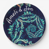 Dark Fraktal elegante Dinner Platte Pappteller (Vorderseite)