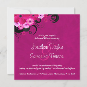 Dark Fuchsia 5.25" Hochzeitsessen Probe Einladung