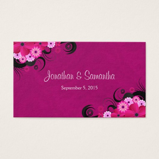 Dark Fuchsia Floral Large Gastgeschenk Hochzeit Ta (Vorderseite)