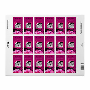 Dark Fuchsia Foto Save the Date für Labels Adressaufkleber